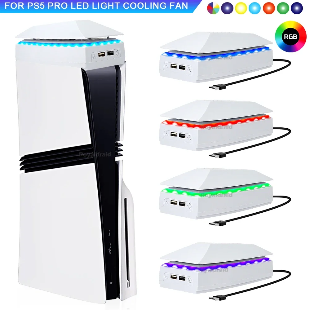 Gaming Console Buttons - Top-Kühlventilator für PS5 PRO, Top-Kühlsystem, Spielkühler-Ständer,