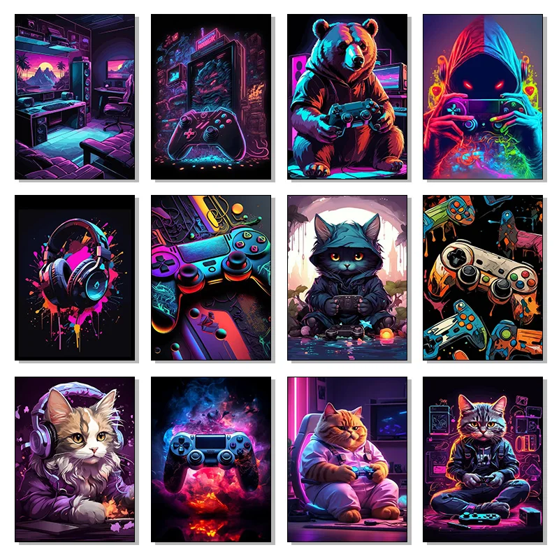 Buntes Neon-Spielekonsole-Katz – Gaming Console In Bewertung und Preis