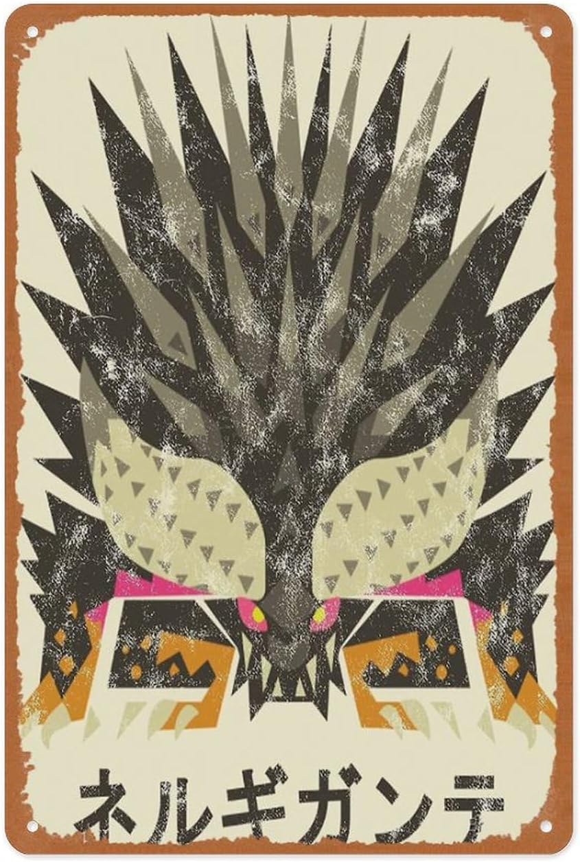 Gaming Console In - Y1, Retro-Spiel-Metallschild – Hunter World Nergigante