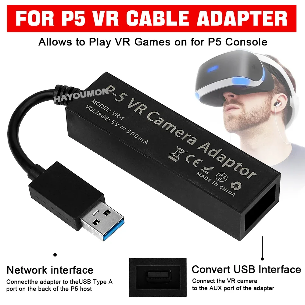 Gaming Console Buttons - Für PS5 VR-Kabeladapter für PS5-Konsole USB